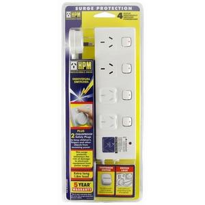 Power Board - Powerboard 4 O/Let Switch O/Load/Surge Prot - D104PAWE