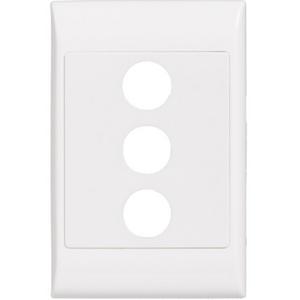 Grid & Cover Plate - Premiere 3 Gang Switch Plate White - WBSP3