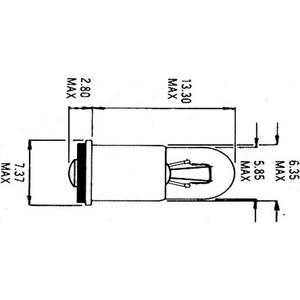 Indication- and signalling lamp - Orbitec Midget Flanged Indicator Light Clear 12V 40mA 5000H - 171-5775