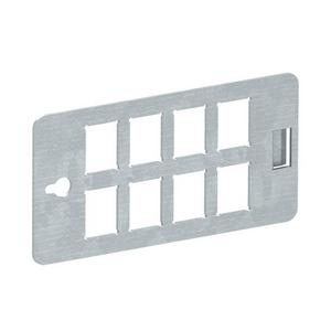Doppelbodenverteiler - CP45-TP 8C, Trägerplatte Keystone für 8 Anschlussmodule Typ C Stahl - 6108028