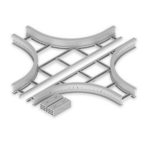 Kreuzstück für Kabelleiter - Kreuzung lichtgrau 135x300 R600 U23X, Unex Kreuzung 135x300 R600 aus U23X - 67329-04