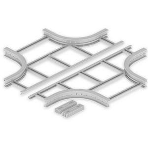Kreuzstück für Kabelleiter - Kreuzung lichtgrau 85x600 R300 U23X, Unex Kreuzung 85x600 R300 aus U23X - 67608-04