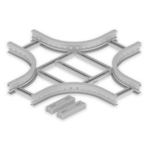 Kreuzstück für Kabelleiter - Kreuzung lichtgrau 85x300 R300 U23X, Unex Kreuzung 85x300 R300 aus U23X - 67308-04