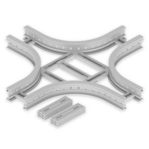 Kreuzstück für Kabelleiter - Kreuzung lichtgrau 85x200 R300 U23X, Unex Kreuzung 85x200 R300 aus U23X - 67208-04