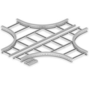 Kreuzstück für Kabelleiter - Kreuzung lichtgrau 85x500 R600 U23X, Unex Kreuzung 85x500 R600 aus U23X - 67509-04