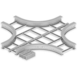 Kreuzstück für Kabelleiter - Kreuzung lichtgrau 135x500 R600 U23X, Unex Kreuzung 135x500 R600 aus U23X - 67529-04