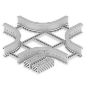 Kreuzstück für Kabelleiter - Kreuzung lichtgrau 135x300 R300 U23X, Unex Kreuzung 135x300 R300 aus U23X - 67328-04