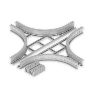 Kreuzstück für Kabelleiter - Kreuzung lichtgrau 135x200 R600 U23X, Unex Kreuzung 135x200 R600 aus U23X - 67229-04