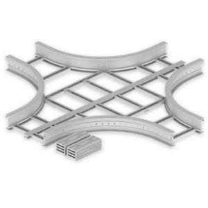 Kreuzstück für Kabelleiter - Kreuzung lichtgrau 135x400 R600 U23X, Unex Kreuzung 135x400 R600 aus U23X - 67429-04