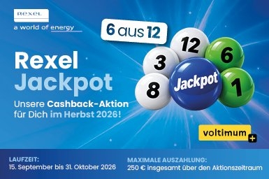 Entdecke die Jackpot-Aktion von Rexel und Voltimum +