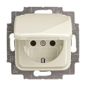 Steckdose - 20 EUK-212, SCHUKO® Steckdosen-Einsatz mit Klappdeckel weiß - Busch-Duro 2000® SI - 2CKA002018A0596
