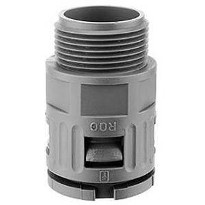 Kunststoff-Wellschlauch-Verschraubung - RQG-M, AD28,5-M32, Kunststoff-Schnellverschraubung für Wellschlauch, grau, gerade, Außengewinde metrisch, hochdichtend, AD 28,5, M 32 x 1,5 - 15020065011