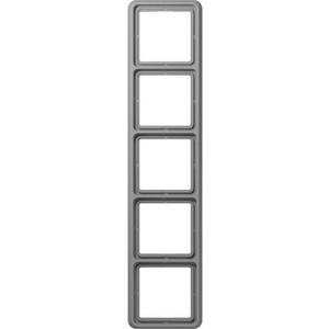 Abdeckrahmen - CD 585 GR, Rahmen 5fach, CD 500, IP 44, Duroplast, grau, senkrechte und waagerechte Montage - CD585GR