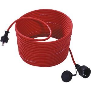 Netzanschlussleitung - 343.370, Rasenmäher-Verlängerung 25 m mit Stecker und Kupplung mit Deckel, rot - 343.370