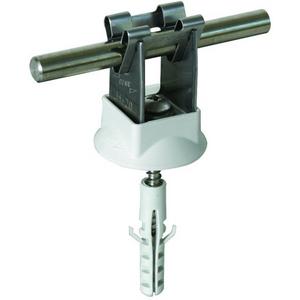 Leitungshalter für Blitzschutz - LH DG 8 H20 HS5X50 KD8 V2A GR, Leitungshalter DEHNgrip NIRO f. Rd 8mm H 20mm m. Dübel 8x40mm u. Holzschraube - 207109