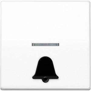 Abdeckung/Bedienelement für Installationsschalterprogramme - SPAS 591 K1KO5 WW, Wippe 1fach, mit tastbarem Symbol Klingel, mit Lichtleiter, Duroplast antimikrobiell, Serie AS, alpinweiß - SPAS591K1KO5WW