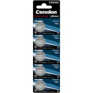 Standard-Batterie (nicht wiederaufladbar) - CR2025 / BP5, Knopfzelle Lithium 3V CR2025 (5er Streifen) Camelion - 136009