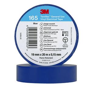 Klebeband - 165BL5E, 3M Temflex Vinyl-Isolierband 165, Blau, 19 mm x 20 m - 7100184801