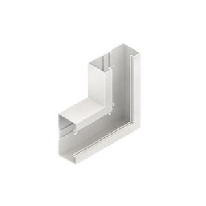 Flachwinkel für Geräteeinbaukanal - BW1308.3, Vertikaleck 90°, mit Bodenlochung, 133x66 mm, Kunststoff PVC-hart, RAL 9010, reinweiß - 4011126052879