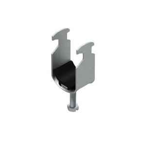 Bügelschelle - BK 46, Hammerfuß-Bügelschelle, für 1 Kabel, Ø 40-46 mm, Schlitzweite 16-17 mm, Stahl, feuerverzinkt DIN EN ISO 1461, mit Kunststoffdruckwanne - 4013339085200