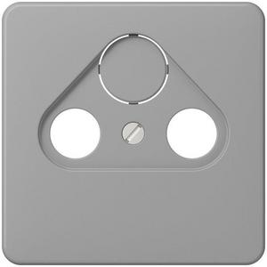 Einsatz/Abdeckung für Kommunikationstechnik - CD 561 SAT GR, Abdeckung für Universal-Sat/BK-Dosen 1fach, Thermoplast, Serie CD, grau - CD561SATGR