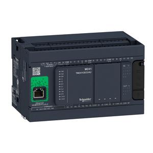 SPS-Grundgerät - TM241CEC24R, SPS-Steuerung, Modicon M241, 24 E/A, Ethernet, 2x Modbus, CANopen Master, 100 bis 240 VAC, Relaisausgänge, Schraubklemmen - TM241CEC24R