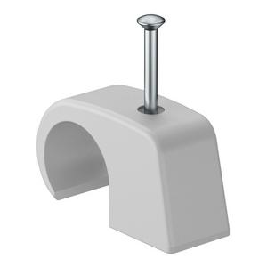 Nagelschelle (für Kabel) - 2028 40 LGR, Haft-Clip 14-17mm, L40 Polypropylen lichtgrau RAL 7035 - 2228904