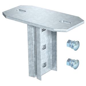 Kopfplatte für Stiel/Profilschiene - KI 8 NOK FT, Kopfplatte für IS 8-Stiel, 90° gedreht 200mm Stahl tauchfeuerverzinkt - 6347061