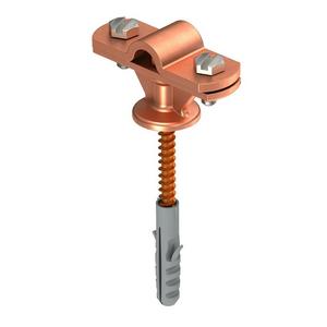 Leitungshalter für Blitzschutz - 113 B-MS-HD 8-10, Leitungshalter mit Holzschrauben 8-10mm Zinkdruckguss verkupfert - 5230365