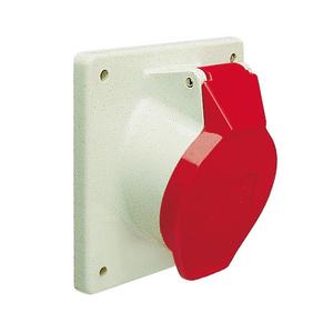CEE-Anbausteckdose (IEC 60309) - 512, Anbaudose schräg 16A 5P 6h mit Flansch 110x110mm - 512
