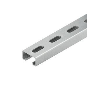 Stiel/Profilschiene - 2986/400 FL, Ankerschiene, C-Profil, Schlitzweite 18 mm, 40x22x400 mm, gelocht, Stahl, feuerverzinkt DIN EN ISO 1461 - 4013339873166