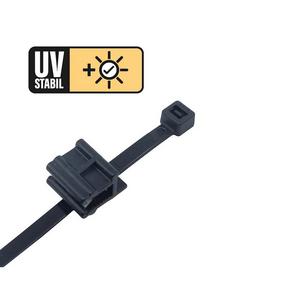 Kabelbinder - in 4 Richtungen montierbar Kantenclips universell, in 4 Richtungen montierbar Kantenclips universell 0.7-3.0mm/PA6.6/schwarz/100Stk - 708600193