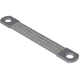 Flachleitungsadapter für steckbare Gebäudeinstallation - Flachbanderder, Querschnitt 6mm², Bohrung beidseitig M6, Länge 200mm, nahtlose, abgerundete, aufgepresste Kontakthülsen, verzinnt, Einzeldrahtdurchmesser 0,2mm VE = 1 - 5-KT006020006