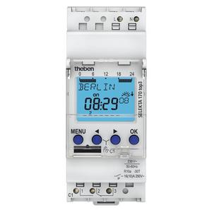 Verteilerschaltuhr digital - SELEKTA 170 top3, Digitale Zeitschaltuhr, Astro- und Wochenprogramm, 1 Kanal, App-Programmierung möglich - 1700130