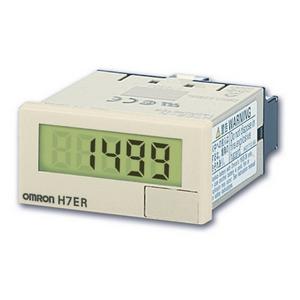 Einbau-Drehzahlmesser - H7ER-NV, LCD-Drehzahlmesser, 48x24mm, grau, o. Hilfsspannung, 1/60 Impulse/U, In: 5..30VDC, PNP/NPN, IP66 (Front) - 672680