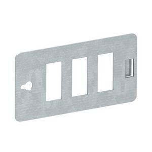 Doppelbodenverteiler - CP45-TP 3SI, Trägerplatte Snap-In für 3 Steckverbinder Stahl - 6108024