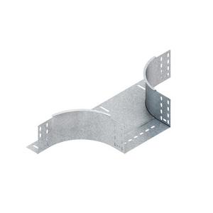Anbau-Abzweigstück für Kabelrinne - RTA 110.300 F, Anbau T-Stück für KR, 110x302 mm, mit ungelochten Seitenholmen, Stahl, feuerverzinkt DIN EN ISO 1461, inkl. Zubehör - 4013339548804