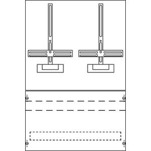 Zählertafel - KF148, Meßplatte 2 Zähler, Dreipunkt, unbestückt - 2CPX038171R9999