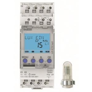 Dämmerungsschalter Reiheneinbau - LUNA 112 top3 AL, Dämmerungsschalter mit Aufbau-Lichtsensor, 2 Kanäle - 1120130