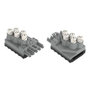 Flachleitungsadapter für steckbare Gebäudeinstallation - 772-265/060-000, Abgriffmodul;für Flachleitung;5 x 2,5 mm² + 2 x 1,5 mm²;grau - 772-265/060-000