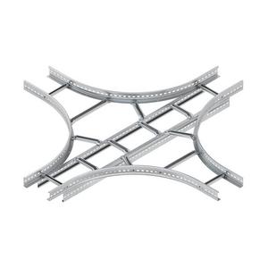 Kreuzstück für Kabelleiter - KLK 60.603 F, Kreuzung für KL, 60x600 mm, mit gelochten Seitenholmen, Stahl, feuerverzinkt DIN EN ISO 1461 - 4013339574001