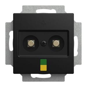 Potentialausgleichsdose - 2095 UC-915, Potenzialausgleichs-Steckdosen-Einsatz schwarz matt - Busch-balance® SI 2-fach - 2CKA002495A0100