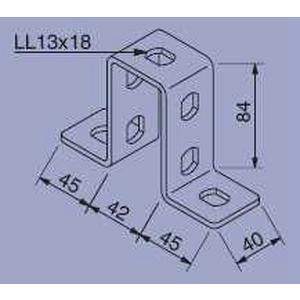 Befestigungselement für Stiel/Profilschiene - 16J48, Befestigungsbügel für Doppel-C-Schiene, Profil 82x41 feuerverzinkt DIN EN ISO 1461 - 16J48