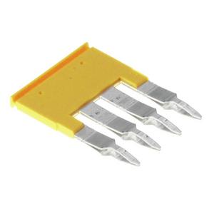 Querverbinder/Brücker für Reihenklemme - ZQV 4/4 GE, Querverbinder (Klemmen), gesteckt, gelb, 32 A, Polzahl: 4, Raster in mm: 6.10, Isoliert: Ja, Breite: 2.8 mm - 1608970000