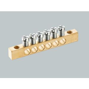 N-Sammelschiene - 01926, PE/N-Schiene 63 A 6 Klemmstellen 10 mm², anschraubbar, 61,5 mm lang ohne Anschlussschelle - 01926