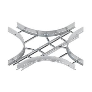 Kreuzstück für Kabelleiter - KLK 100.503 F, Kreuzung für KL, 100x500 mm, mit gelochten Seitenholmen, Stahl, feuerverzinkt DIN EN ISO 1461 - 4013339904464