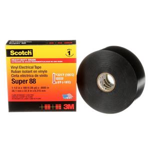 Klebeband - SUPER88-38X33, Scotch® Super 88 Vinyl Elektro-Isolierband, Schwarz, 38 mm x 33 m, 0,22 mm - 7000031459