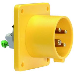 CEE-Gerätestecker (IEC 60309) - 28003/CEE-Gerätestecker 16A110V4h4pIP44, Flanschgerätestecker Quick-Connect gerade 16A 4p 110V 4h, IP44 - 28003