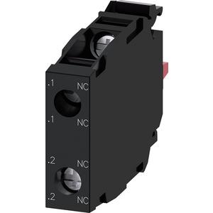 Hilfsschalterblock - 3SU1400-1AA10-1PA0, Kontaktmodul mit 2 Schaltgliedern, 2Ö, vergoldete Kontakte, Schraubanschluss - 3SU14001AA101PA0