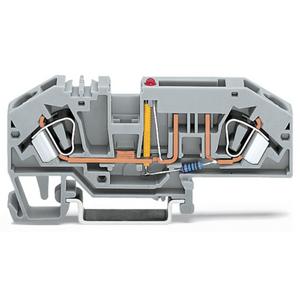 Sicherungs-Reihenklemme - 282-698/281-434, 2-Leiter-Sicherungsklemme 24 V 6 mm² grau - 282-698/281-434